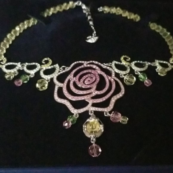 Swarovski & Disney Belle Rose Necklace - Picture 3 of 8